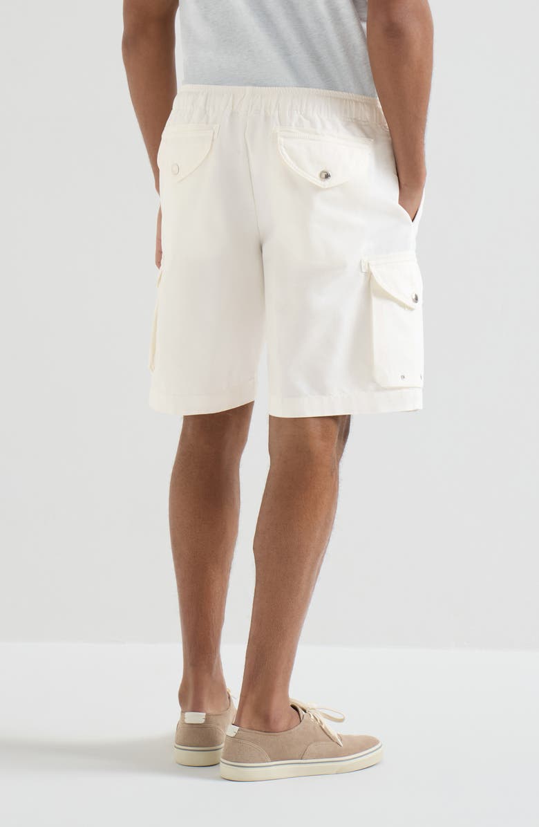 Brunello Cucinelli Gabardine Bermuda shorts, Alternate, color, Snow