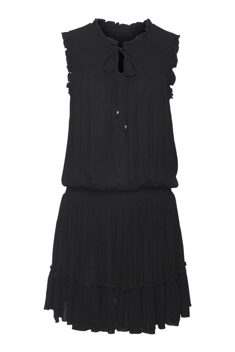 Ruffle Trim Dress, Alternate, color, Black