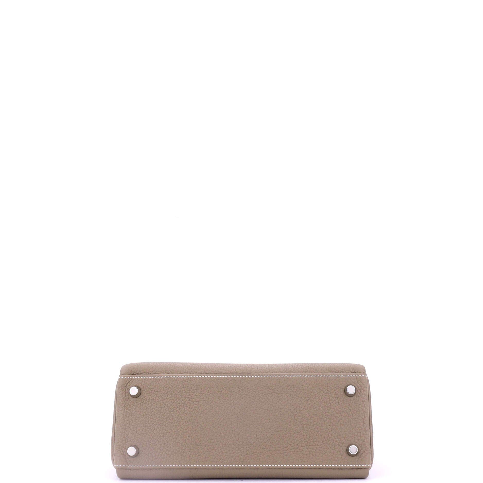 Pre-Owned Hermes Kelly Handbag Grey Togo with Palladium Hardware 25, Alternate, color, Etoupe