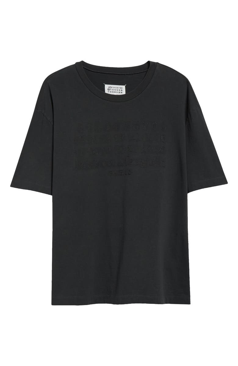 Maison Margiela Embroidered Logo Cotton T-Shirt, Alternate, color, Washed Black
