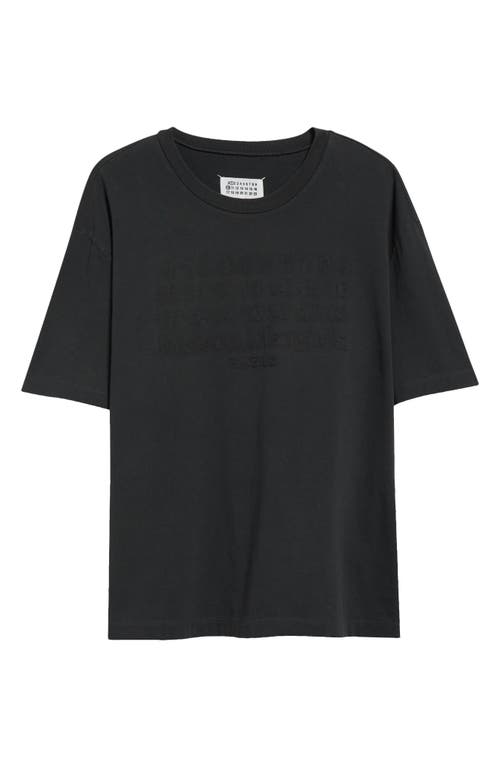 Maison Margiela Topstitched Logo Oversized T-shirt In Washed Black