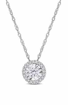 DELMAR Diamond Halo Pendant Necklace - 0.25ct.