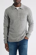 CASUAL FRIDAY Lambswool Quarter Zip Polo Sweater