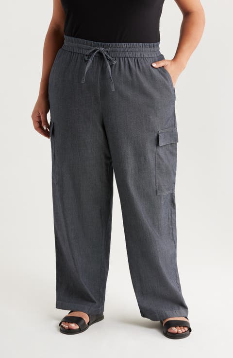 Straight Leg Organic Cotton Cargo Pants (Plus)