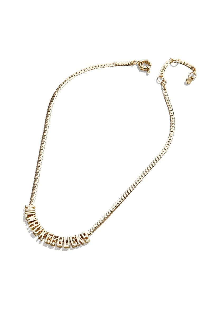Milwaukee Bucks Team Chain Necklace, Main, color, Gold