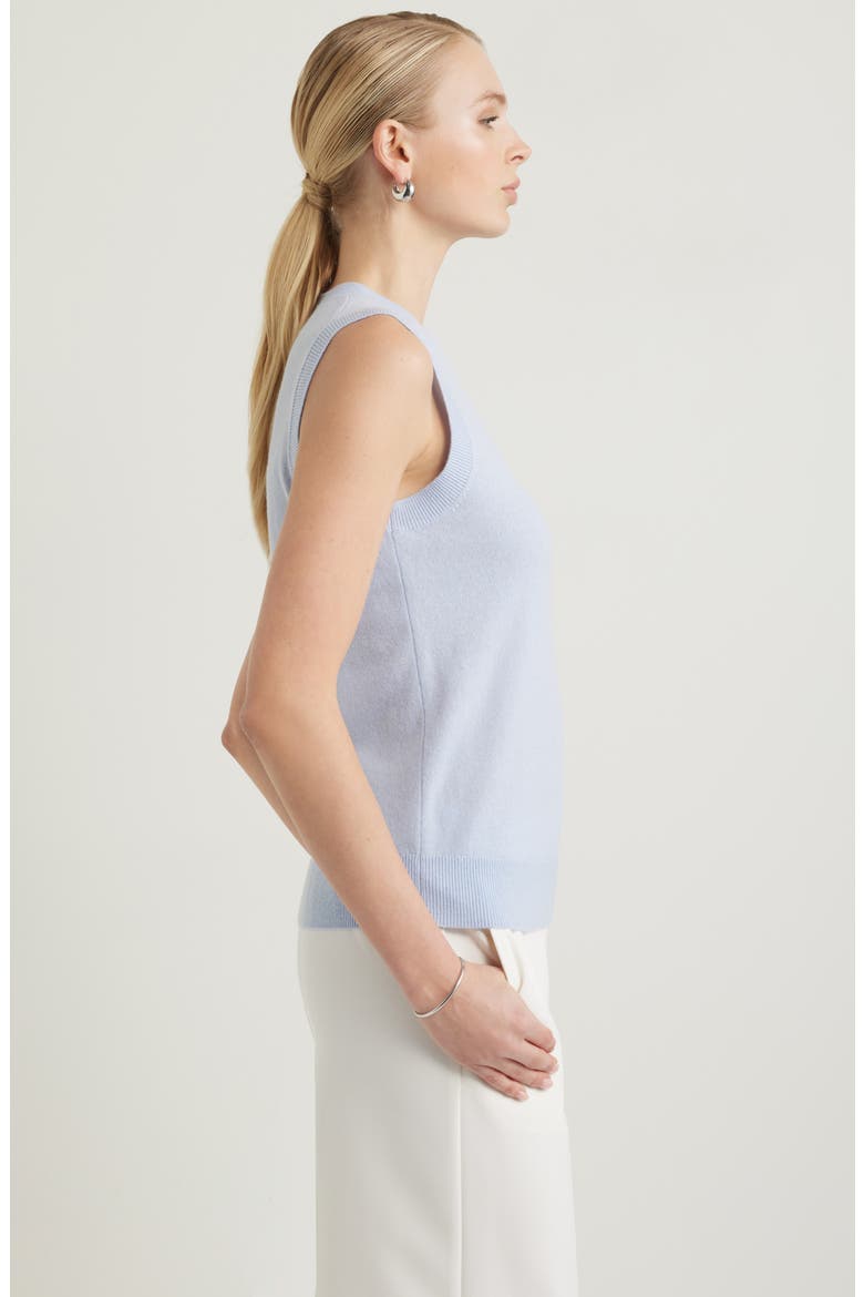 Sleeveless Cashmere Sweater, Alternate, color, BLUE ZEN
