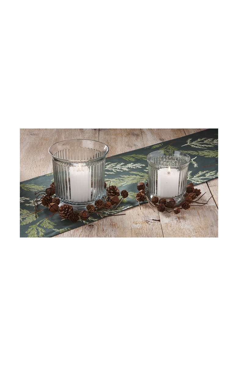 tag 16 Inch Pinecone Bell Wreath Fall Harvest Home Decoration, Alternate, color, Brown