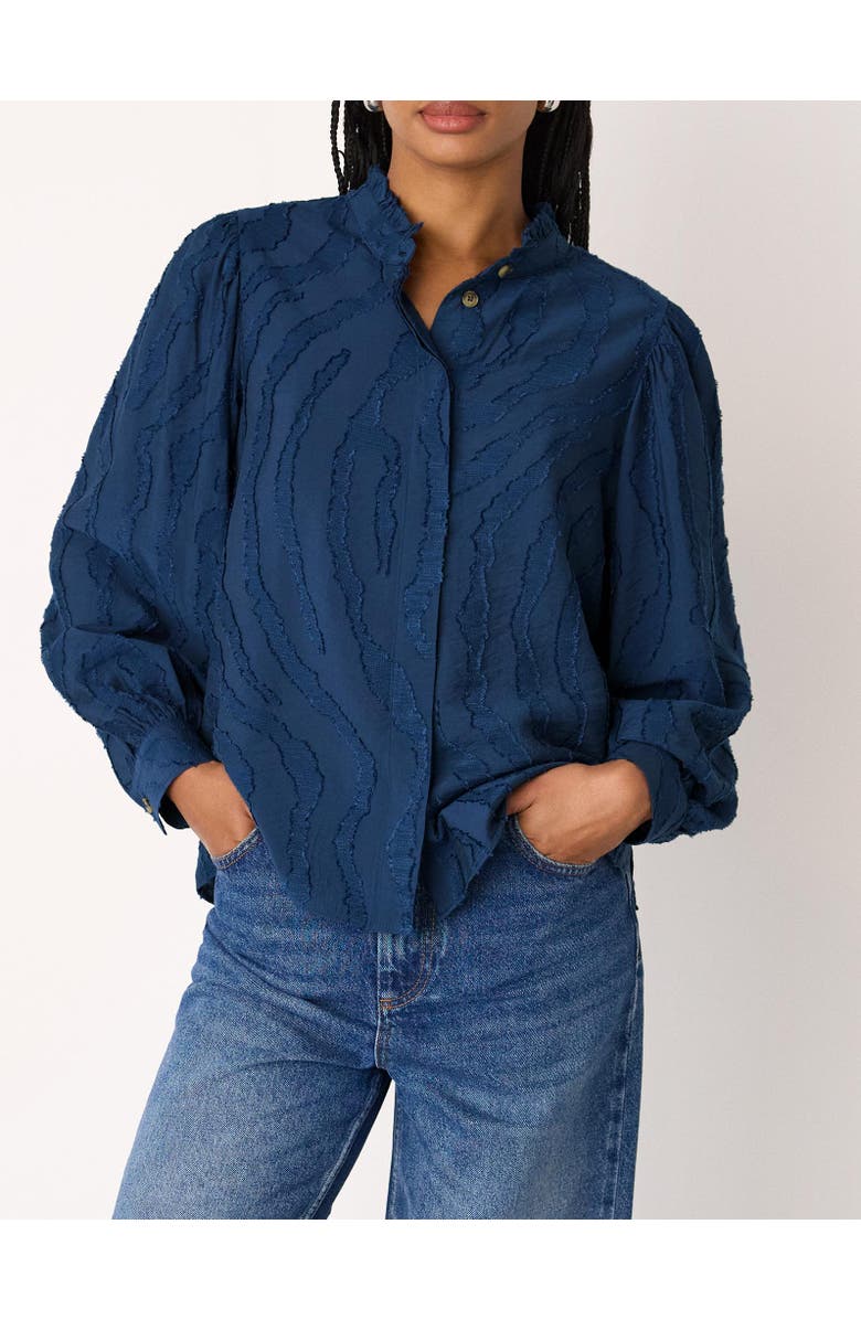 Whistles Animal Textured Shirt, Alternate, color, Navy