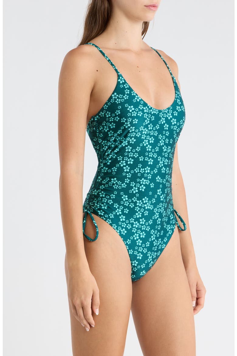 Ruched Cinched Tie One-Piece Swimsuit, Alternate, color, MOONKISS