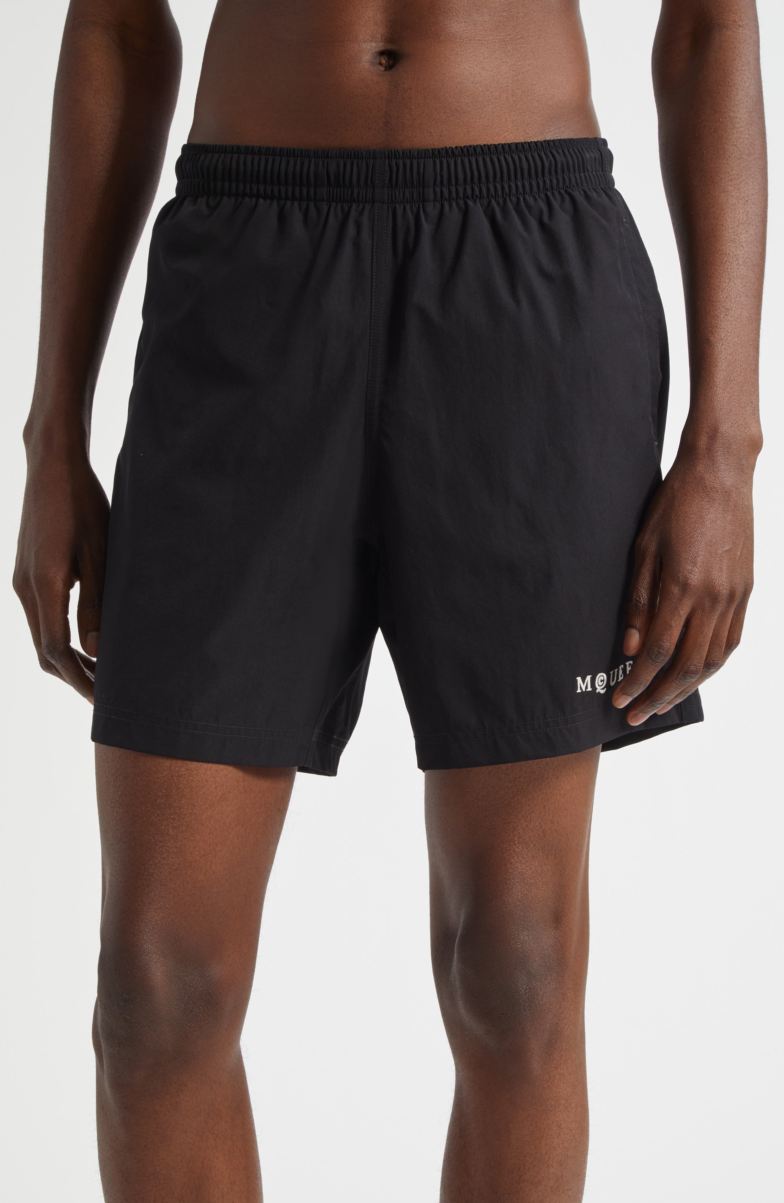 McQueen Embroidered Logo Swim Trunks