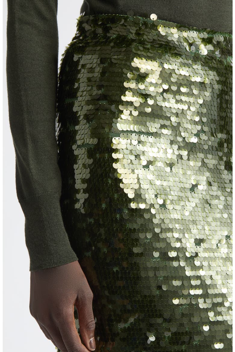 Sequin Knit Pencil Skirt, Alternate, color, FOREST GREEN