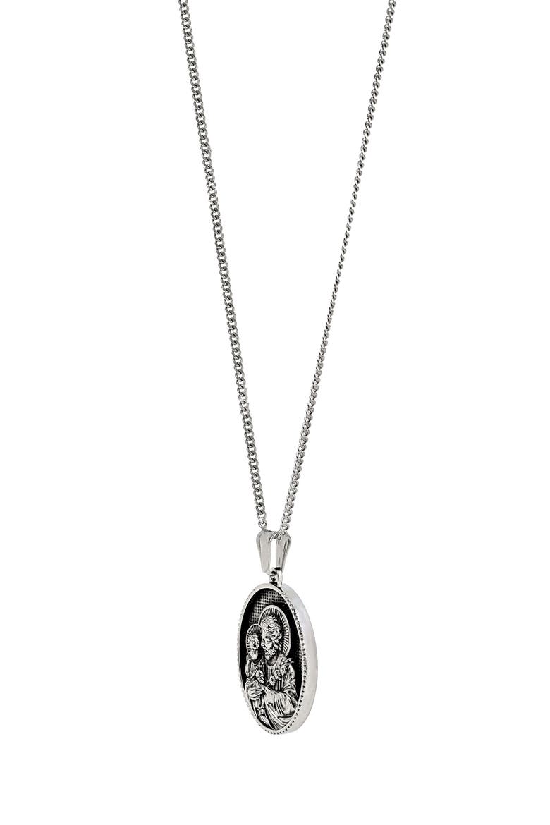 Men's Stainless Steel St. Joseph Pendant Necklace, Alternate, color, SILVER