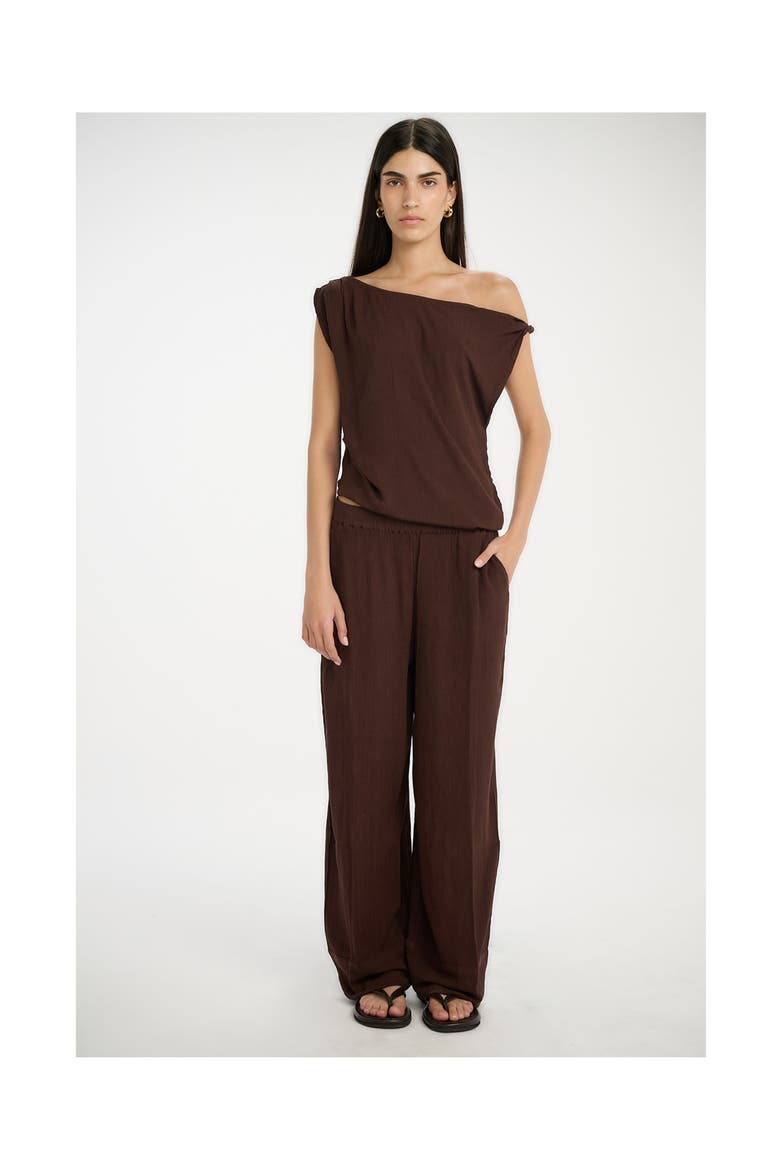 Resort Beach Pants Cover-Up, Alternate, color, Brown