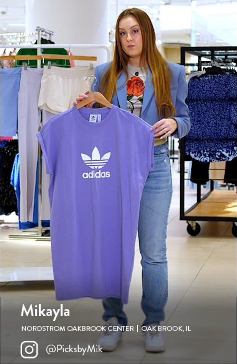 Trefoil Cotton Graphic Logo T-Shirt Dress, sales video thumbnail