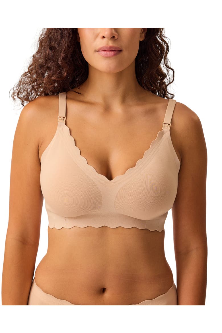 Busty Barebond Cotton Maternity & Nursing Bra, Main, color, Sand