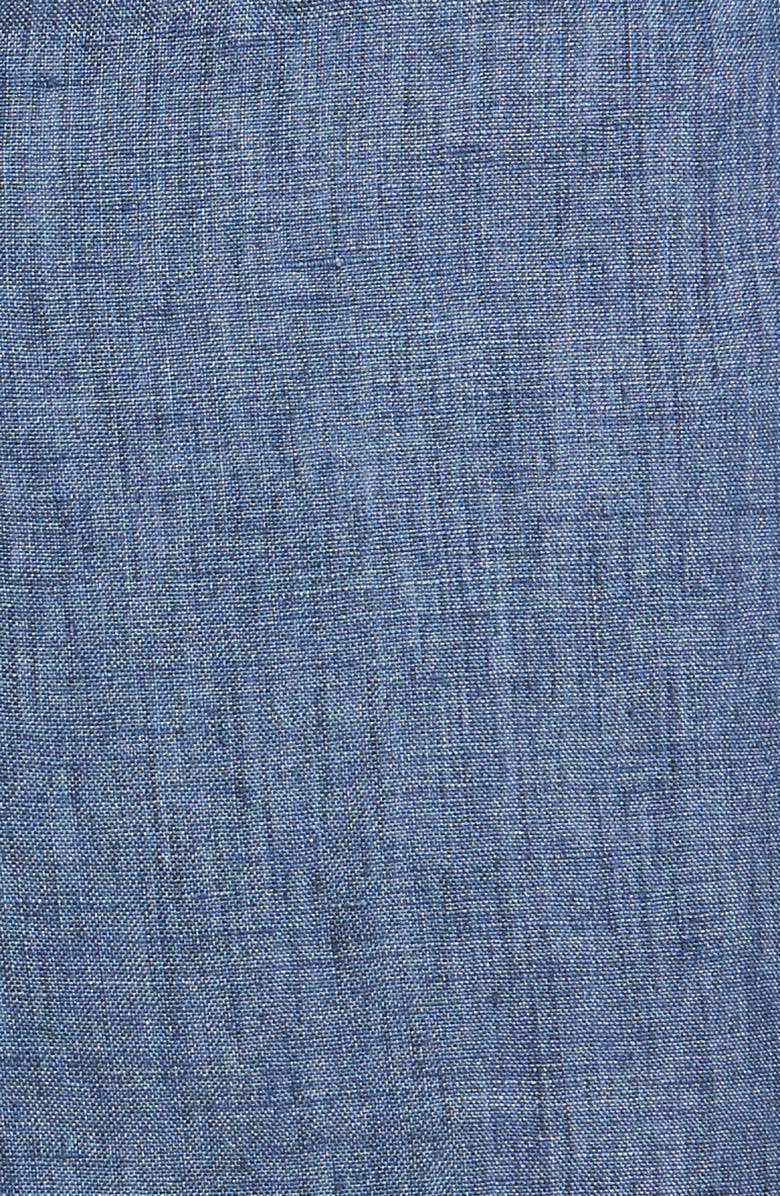 NORDSTROM MEN'S SHOP Flat Front Solid Linen Trousers, Alternate, color,