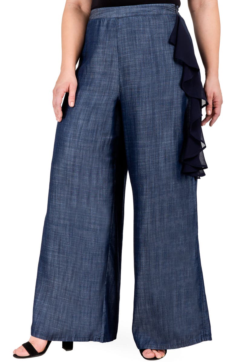 Standards & Practices Olga Wide Leg Denim Pants, Alternate, color, 