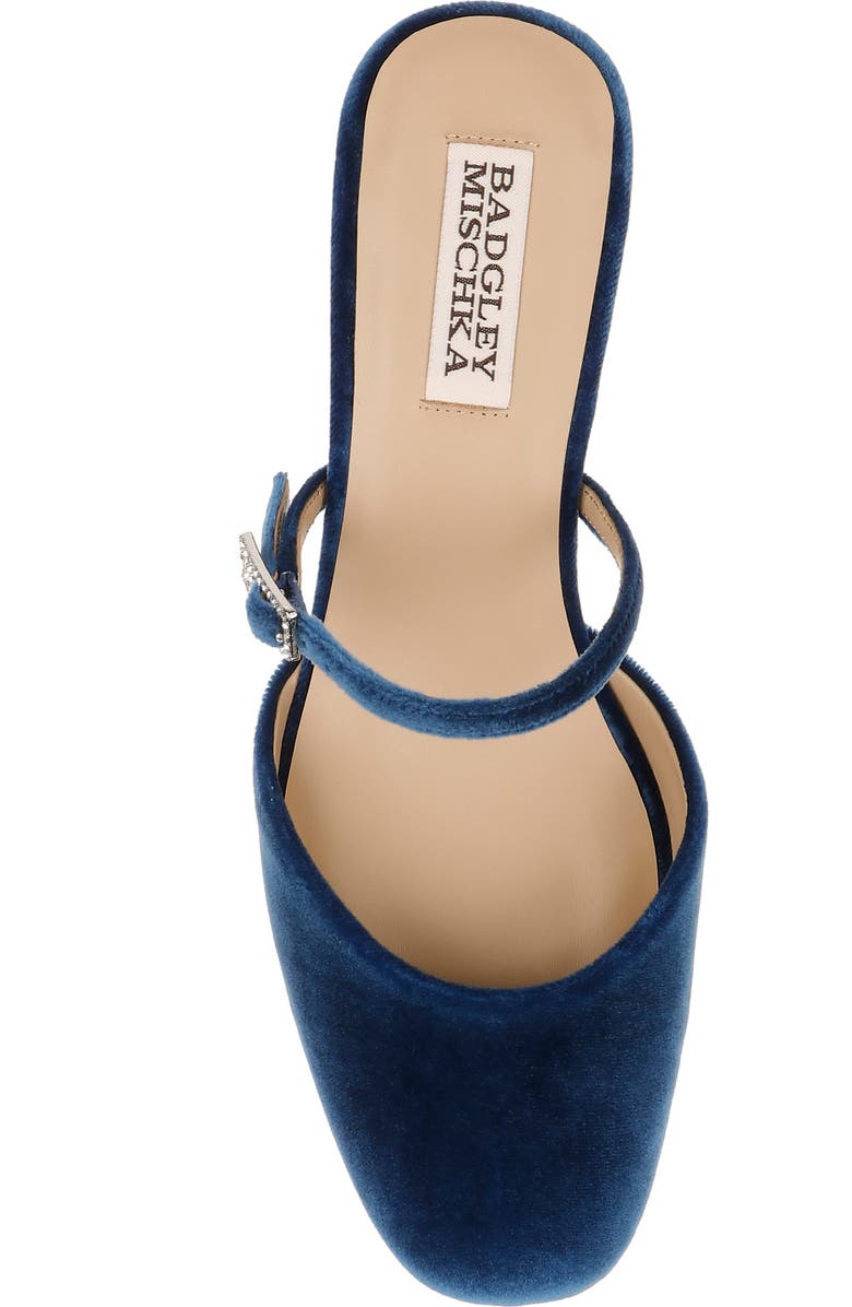 Badgley Mischka Collection Valarie Mary Jane Mule, Alternate, color, Blue Velvet