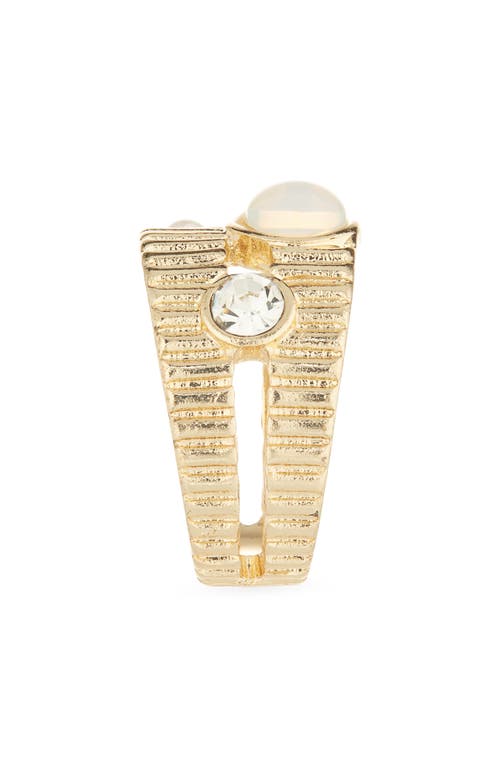 Nordstrom Rack Crystal Ribbed Double Band Ring In Multi