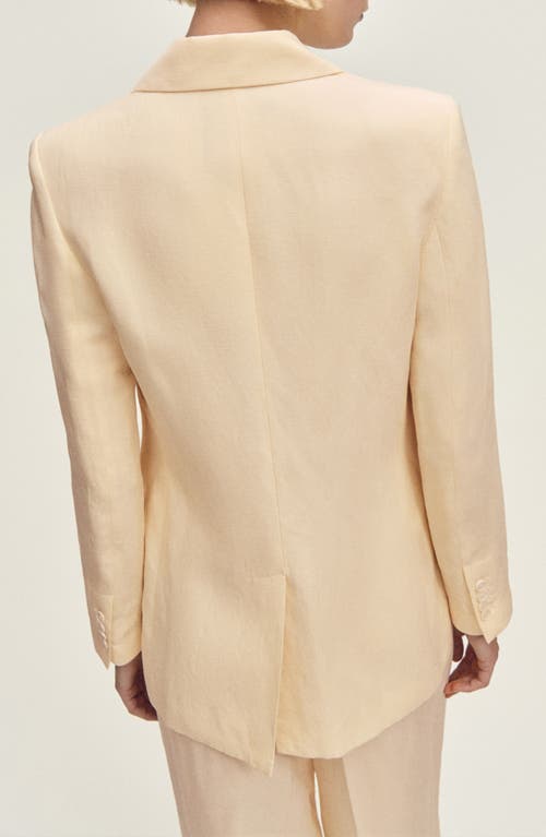 Mango Notch Lapel Blazer In Yellow
