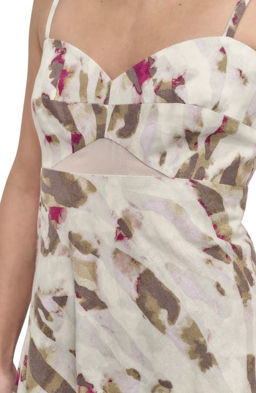 Dkny Linen Blend Sundress In Multi