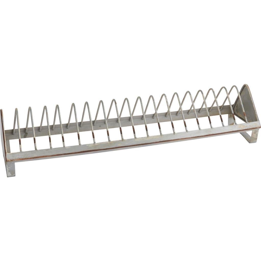 Storied Home Rustic Farmhouse Metal Dish Rack With 18 Slots, Zinc Finish In Gray