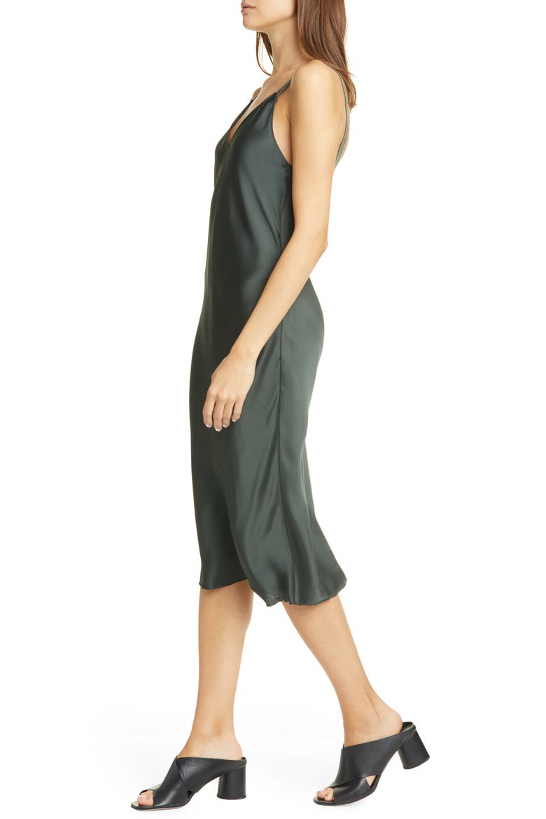 Velvet Strap Slipdress, Alternate, color, FOREST