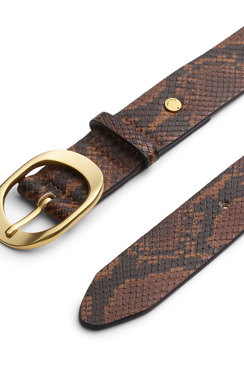 rag & bone Vera Leather Belt, Alternate, color, Snake/Brown