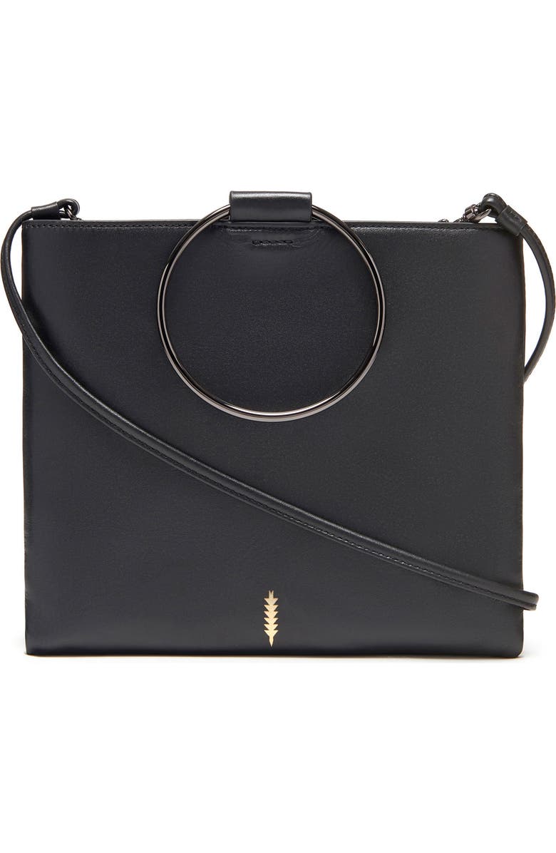 Thacker Le Pouch Leather Ring Handle Crossbody Bag, Main, color,