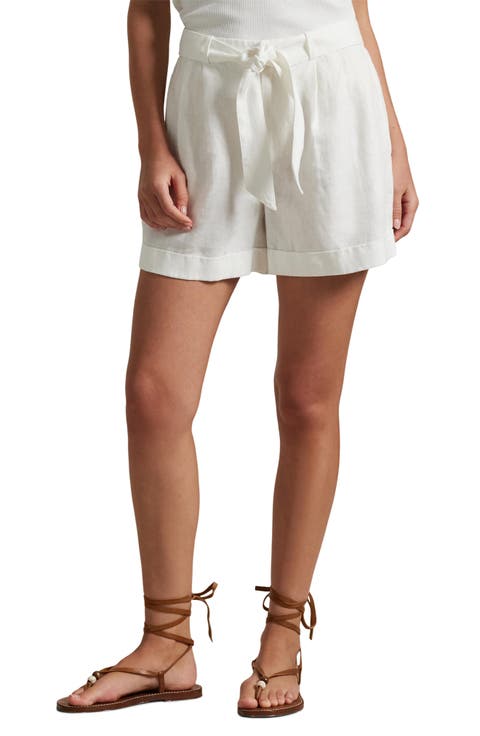 Belted Linen Shorts