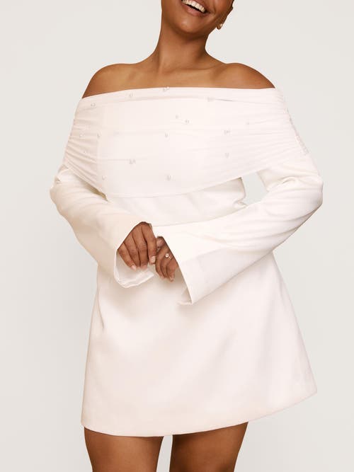 Six Stories Bardot Mini Dress In Neutral