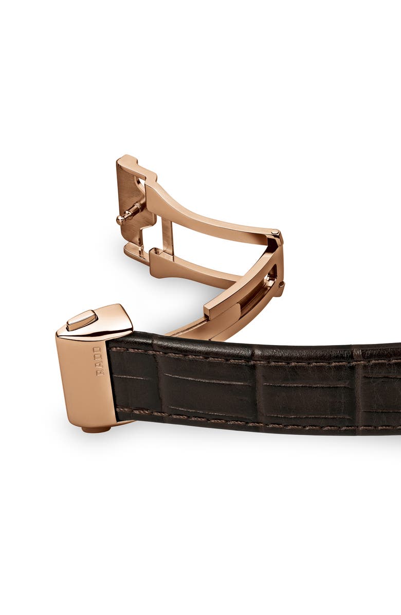 RADO Coupole Classic Automatic Leather Strap Watch, 41mm, Alternate, color, 