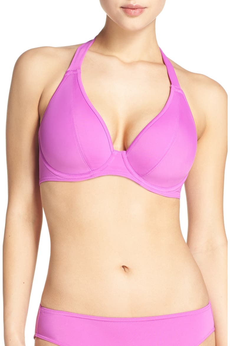 Remix Underwire Halter Bikini Top, Main, color, ULTRA VIOLET