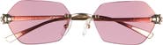 Cartier 55mm Rimless Geometric Polarized Sunglasses