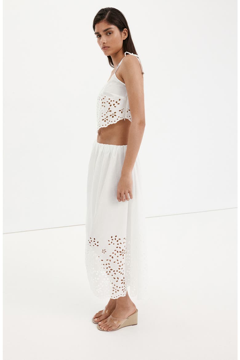 Embroidered Eyelet Crop Top, Alternate, color, OFF WHITE