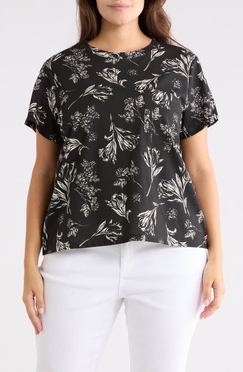 Cotton Blend Pocket T-Shirt (Plus)