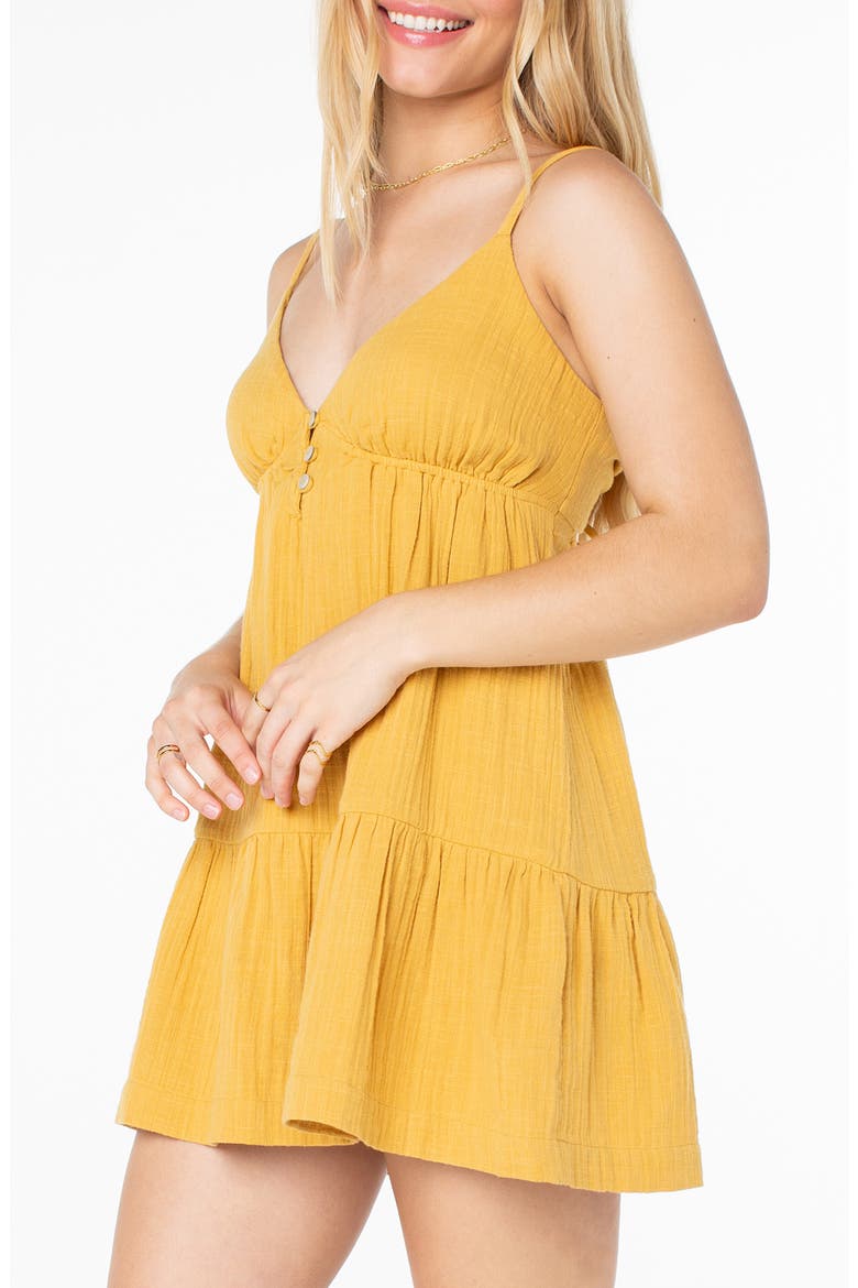 Warm Rays Cotton Minidress, Alternate, color, AMBER GOLD SOLID