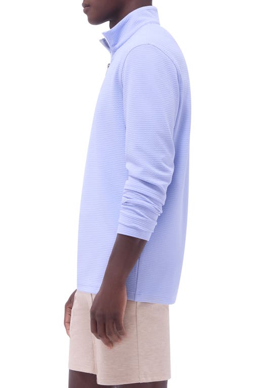 Bugatchi Waffle Knit Quarter Zip Performance Pullover In Sky