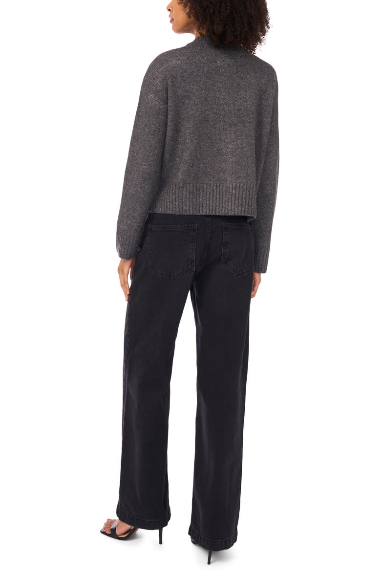 Zip Knit Sweater, Alternate, color, MEDIUM HEATHER GREY