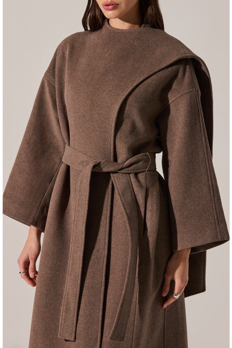 Elaxi Belted Coat, Alternate, color, TAUPE BROWN