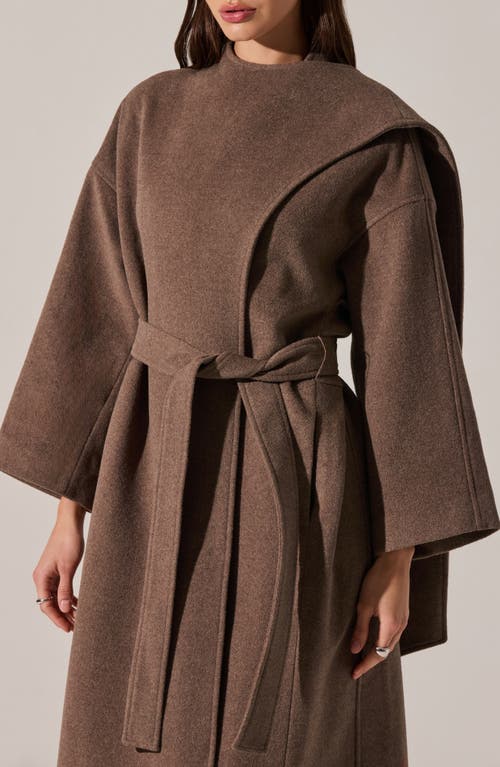 Astr The Label Elaxi Belted Coat In Brown