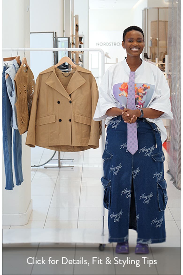 Connie Back Ruffle Short Cotton Trench Coat (Women) | Nordstrom