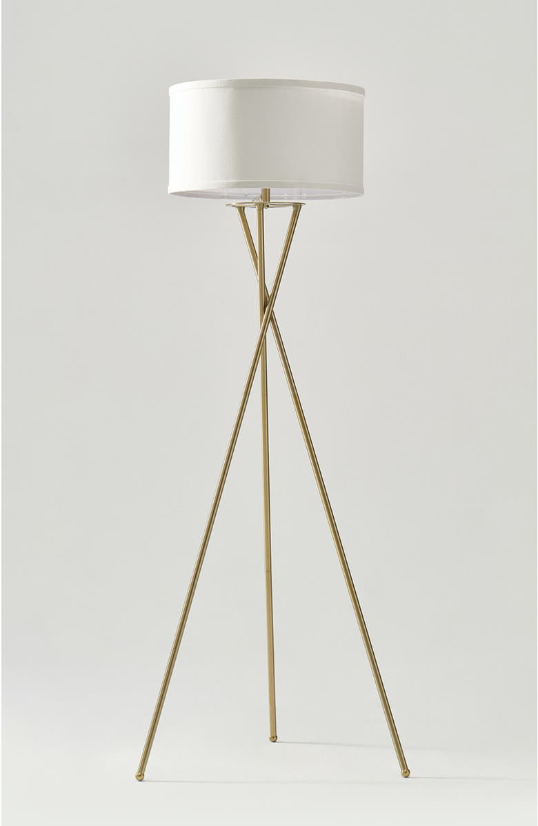 Brightech Jaxon 60' Smart Home Compatible LED Twisted Tripod Floor Lamp, Main, color, Antique Brass