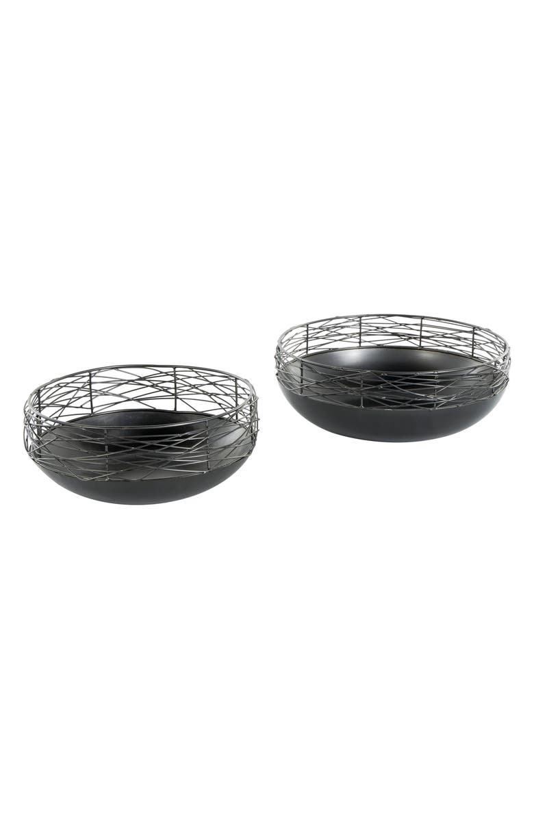 VIVIAN LUNE HOME Set of 2 Metal Decorative Bowls, Main, color, 