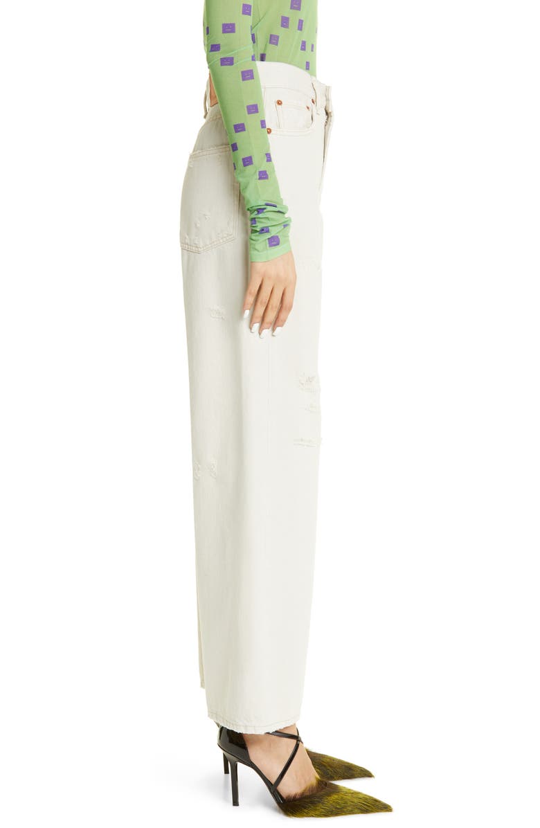 Acne Studios High Waist Rip Relaxed Fit Jeans, Alternate, color, 
