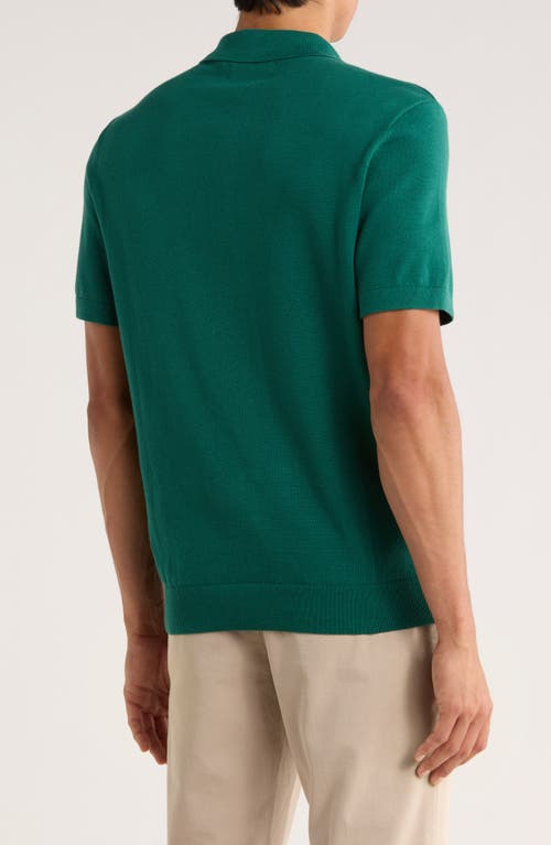 Original Penguin Vertical Stripe Cotton Knit Polo In Green