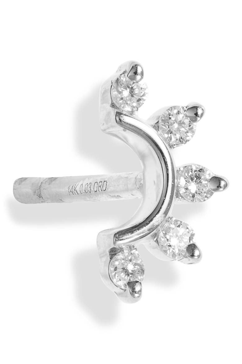Diamond Curve Stud Earrings, Alternate, color, WHITE GOLD