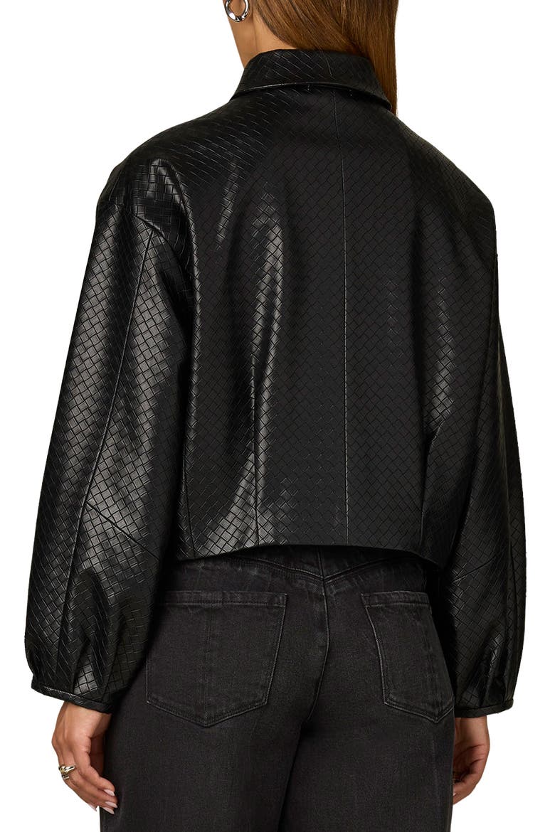 Blouson Sleeve Faux Leather Jacket, Alternate, color, BLACK