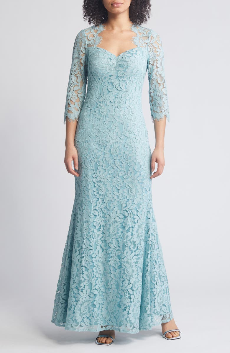 Eliza J Floral Lace Trumpet Gown, Main, color, 