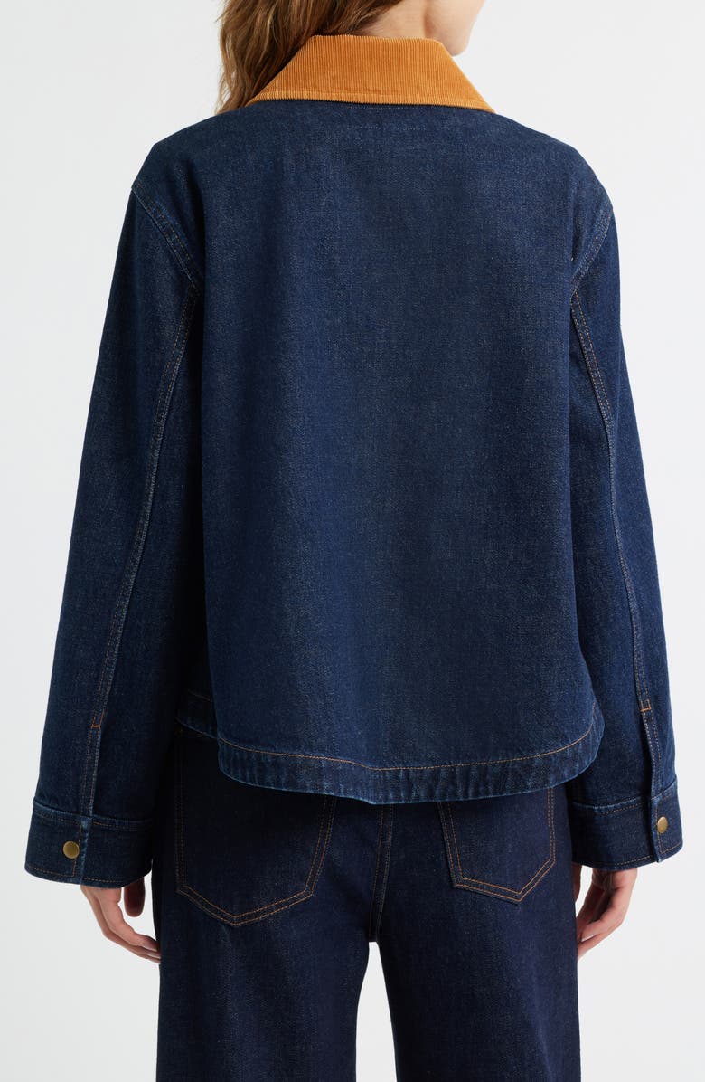 THE GREAT. The Denim Swing Jacket, Alternate, color, Midnight Rinse